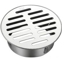 Siphon de sol rond en acier inoxydable avec manchon de gouttière antiblocage pour tuyaux de drainage, tuyaux d'échappement, balcons de toit
