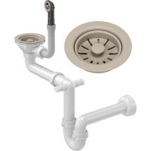 Siphon d'évier mural manuel 1 compartiment beige q