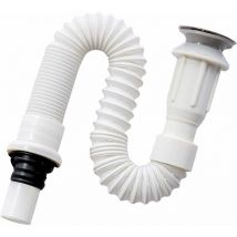 Siphon d'évier, siphon gain de place, évacuation d'évier flexible, évacuation d'évier, extensible de 40 à 80 cm