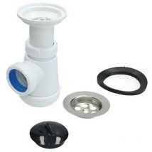 Fontastock - FSKFSI004 siphon à bouteille court, extensible 1-1/4' 32/40 avec sortie horizontale et grille de y compris drain et bouchon