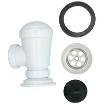 Fontastock - FSKFSI003 siphon à bouteille court, extensible 1-1/2' 32/40 avec sortie horizontale et grille de y compris drain et bouchon