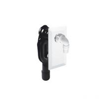 Siphon encastrA pour machine a laver en polypropylA ne avec plaque blanche