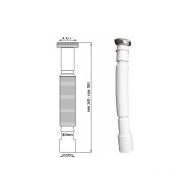 Aniplast - 6/4' x 40/50mm Siphon de vidange universel à siphon réglable avec écrou chromé