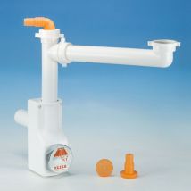 Siphon gain de place inspectable pour évier 1 bac, sortie Ø40, coloris blanc Lira Spa zio 1NT 9.1289.01 blanc - Ø40