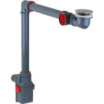 Siphon gain de place inspectable avec drain clic-clac en nickel brossé brillant CGS Isy Siphon AL830F.38 Nickel brossé