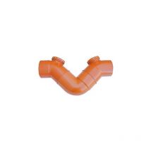 Siphon horizontal 2 capuchons en pvc rouge