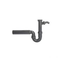 Siphon pour évier 11/2' DN40 avec raccord de tuyau « sans rosace » en matière recyclée