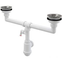Alcaplast - Alcadrain Siphons - Siphon pour double évier, diamètre 115 mm, avec raccord, plastique A453P