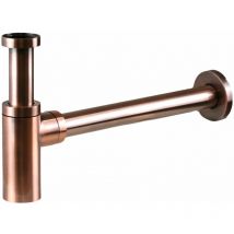 Pollini Acqua Design - Siphon rond universel 1'1/4 couleur cuivre brossé Pollini art 120ORA Cuivre ancien