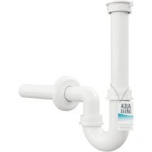 Siphon – Schlauchverschluss – Spülbeckensiphon – Weißer Kunststoff – 1 1/4" – Ø 32 Mm – Verstellbarer Flexibler Schlauch