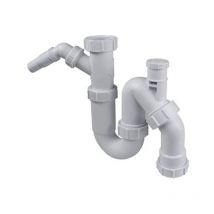 Mcalpine - siphon universel en plastique 6/4 x40mm avec aérateur et raccord pour machine à laver