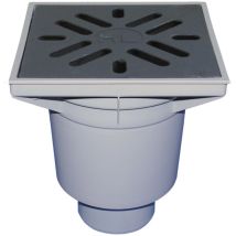 Siphon Vertical 'perfekt' Dn110, Support De Grille En Plastique 244x244mm, Grille En Fonte 226x226mm, Collecteur D'Impuretés, Co