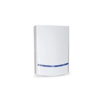 AMC - Sirena autoalimentada blade 02-WB, con doble piezoeléctrico, color blanco - destellante. led azul de alto brillo con desplazamiento y