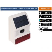 Sirena da esterno wireless con sensore pir e pannello solare per sistema di allarme Atlo AZ-WG13A-TUYA