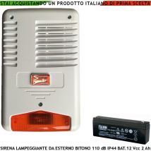 Securvera - Sirena Con Lampeggiante a Led da Esterno Frequenza a/b 1724/2475 Hz Melodia Bitonale 110 dB Comando di Allarme Caduta +/- Segnale Stato