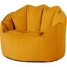 Sirena Velvet Bean Bag Accent Chair - Ochre Yellow