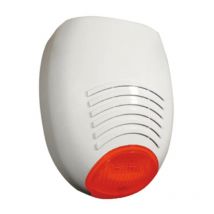 AMC - Sirène auto-alimentée sr 136 wr couleur blanche - lumière clignotante rouge haute luminosité programmable