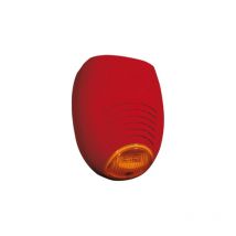 AMC - Sirène sr 136FIRE/24V-RO avec alimentation 24V - couleur rouge - feu clignotant orange