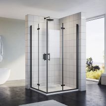 Sirhona - Cabine de douche pliante Cabine de douche d'angle Verre trempé 6MM, charnière en alliage, Nano autonettoyant (900x1000mm)