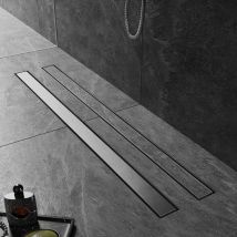 Sirhona - Caniveau Douche Italienne 110cm à carreler, Siphon de Sol Douche Modèle 2 en 1, Acier Inoxydable