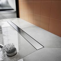 Sirhona - Duschrinne Duschablauf extra flach Bodenablauf Edelstahl dusche 2 in 1 Befliesbar 360° horizontal verstellbarer Bodenablauf Länge