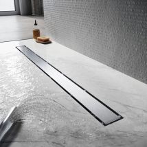 Sirhona - Duschrinne Duschablauf extra flach Bodenablauf Edelstahl dusche 2 in 1 Befliesbar 360° horizontal verstellbarer Bodenablauf Länge