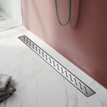 Sirhona - Canaleta de Ducha con Sifón de Acero Inoxidable,Desagüe de Ducha Decorado con Accesorio de Piso,con Tope de Olor y Tamiz de Pelo - 70 cm