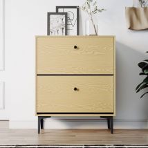 Sirhona - Meuble à chaussures à 2 portes Armoire chaussures moderne Meubles couleur bois, 80x30x95 cm