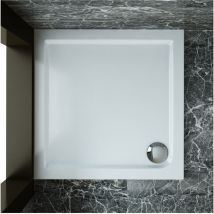 Sirhona - Plato de Ducha Portatil,Roca,con Altura 4cm Blanco,Antideslizante,Liso - 90 x 90 cm