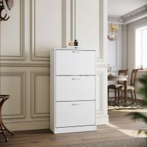 Portascarpe 63x30x120cm, Scarpiera Armadio a 3 Ripiani, Scaffale per Scarpe Moderno con Dispositivo Antiribaltamento Classico Facile da Montare