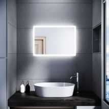 Miroir Mural De Salle De Bain Moderne Blanc Froid, Miroir De Salle De Bain À Éclairage Led, - Sonni