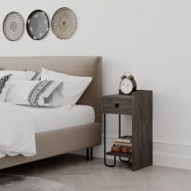 Sirius Modern Bedside Table Right Module Dark Coffee 32cm Width Bedroom Furniture - Dark Coffee - Decortie