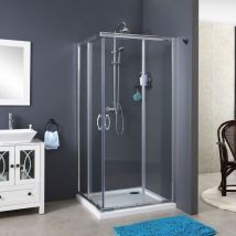 Siro - Schiebe-Eckduschkabine 80x80 cm chrom/transparent