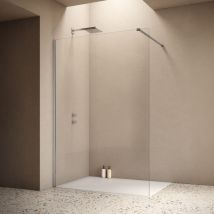 Siro - Cabina de ducha de obra 80 cm cromo/transparente con antical