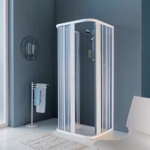 Siro - Dreiseitige Duschkabine 80 X 80 X 80 Cm Mit Falttüren Aus Weißem Pvc