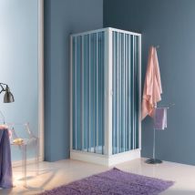 Siro - Eckduschkabine (70–80 Cm) Mit Falttüren Aus Weißem Pvc