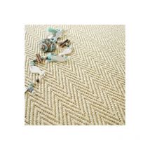 Décoweb - Sisal - Maya Chevron - Blanchi - Rouleau de 4m x 10m