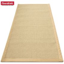 Sisal-Teppich Mumbai Naturfaser-Teppich mit Baumwollbordüre 200 x 290 cm