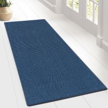 Teppich-Läufer auf Maß gekettelt Sylt blau 100 x 450 cm