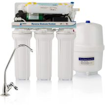 Attrezzatura Per Osmosi Inversa - Kit Per Osmosi A 6 Stadi - Capacità 5 Litri - Include Membrana 50 Gpd, Serbatoio Acqua, Pompa E Filtri. - Nature 