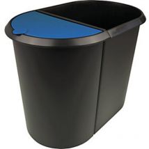 Papelera Duo-System negro/azul