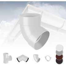 Sistema di grondaie - 130mm in plastica pvc, selezione di componenti Rainway 130: Bianco, Curva 67° doppia