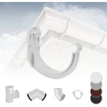Sistema di grondaie - 130mm in plastica pvc, selezione di componenti Rainway 130: Bianco, Staffa per grondaia