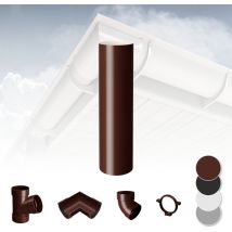 Sistema di grondaie - 130mm in plastica pvc, selezione di componenti Rainway 130: Marrone, Tubo di scarico