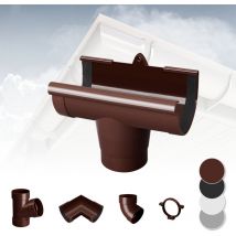 Rainway - Sistema di grondaie - 90mm in plastica pvc, selezione di componenti 90: Marrone, Guscio di collegamento alla grondaia