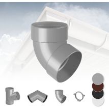 Sistema di grondaie - 90mm in plastica pvc, selezione di componenti Rainway 90: Grigio, Curva 67° doppia