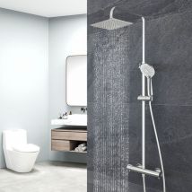 Sistema doccia con termostato Ocean Italy Colonna Doccia Termostatica con Miscelatore, Colonna Doccia Idromassaggio Altezza Regolabile 74-120cm,