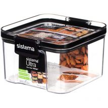 Boîte de rangement Sistema Tritan Square 460 ml Transparent/Noir