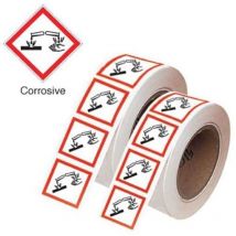 Sitesafe 21 x 21mm Corrosive GHS Symbols on A Roll