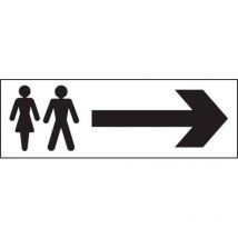 Sitesafe 100 x 300mm Male and Female Symbol with Arrow Right - Self Adhesive